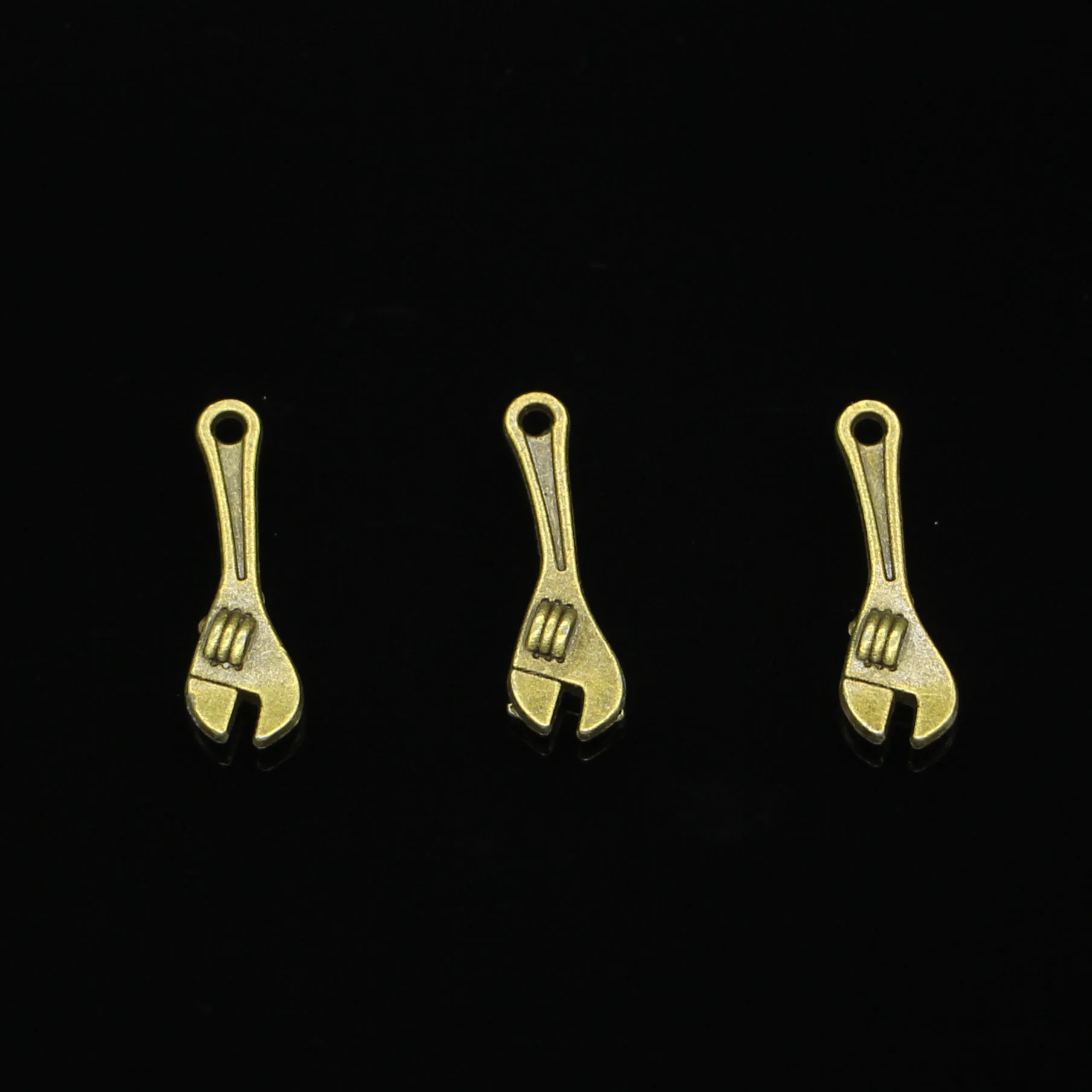 130pcs Antique Bronze Plated spanner wrench tool Charms for Jewelry Making DIY Handmade Pendants 24*7mm | Украшения и аксессуары