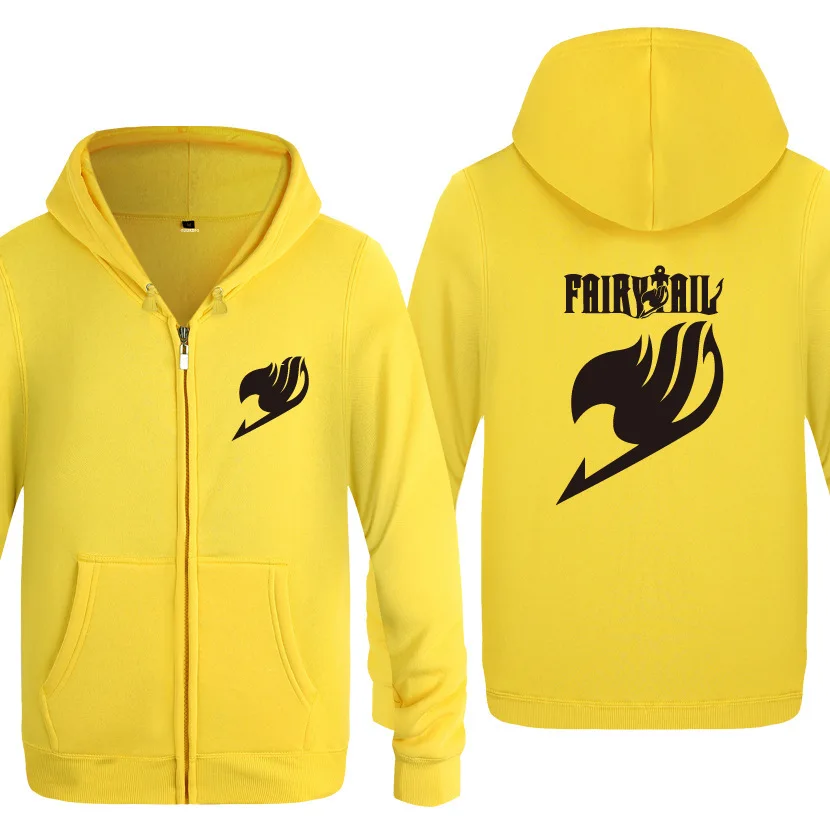 Fairy Tail толстовки с принтом для мужчин в стиле аниме на флисе длинными рукавами