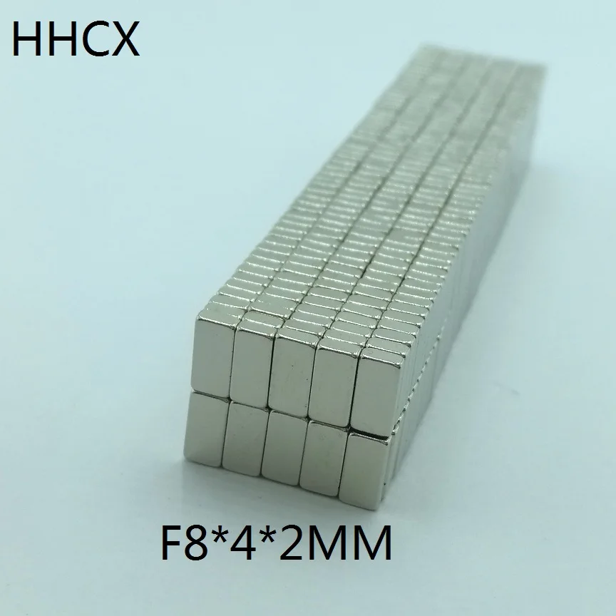 10 шт./лот магнит 8x4x2 N35 Сильный мм квадратный неодимовый редкоземельный 8*4*2