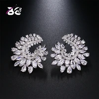 be 8 hot sale aaa cubic zirconia sparkling big stud earrings for women fashion jewelry bride earrings e506