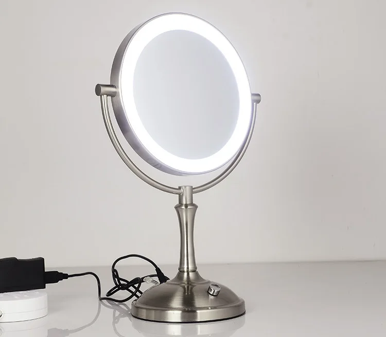 Зеркало для бритья круглое зеркало макияжа led винтажное двухстороннее