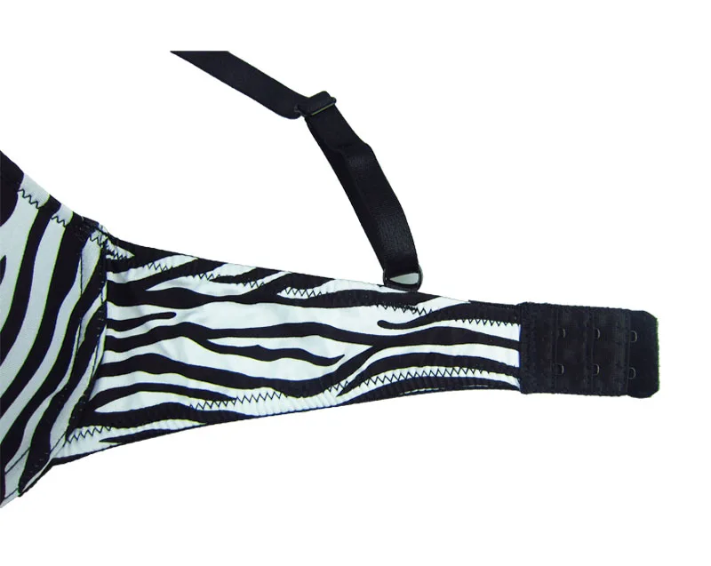 

Female Everyday Underwear Women Bra Push up Bra Black Printing Zebra Striped Have 34A/34B/34C Size