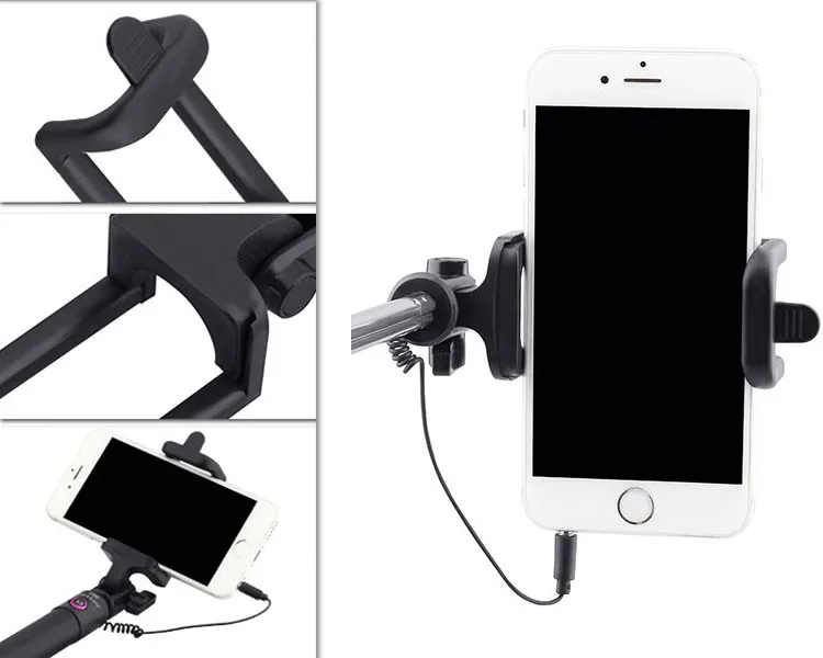 Проводной селфи палка 4 в 1 Трипод для спуска затвора монопод + макро объектив