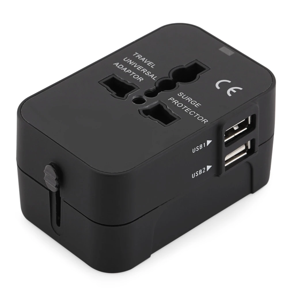 Многофункциональный Travel Adapter международных Plug Dual Зарядка через usb Порты и разъёмы