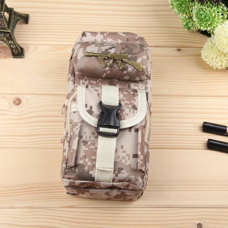 Мальчик большой емкости камуфляж дизайн пенал ткань Оксфорд Крест огонь ручка