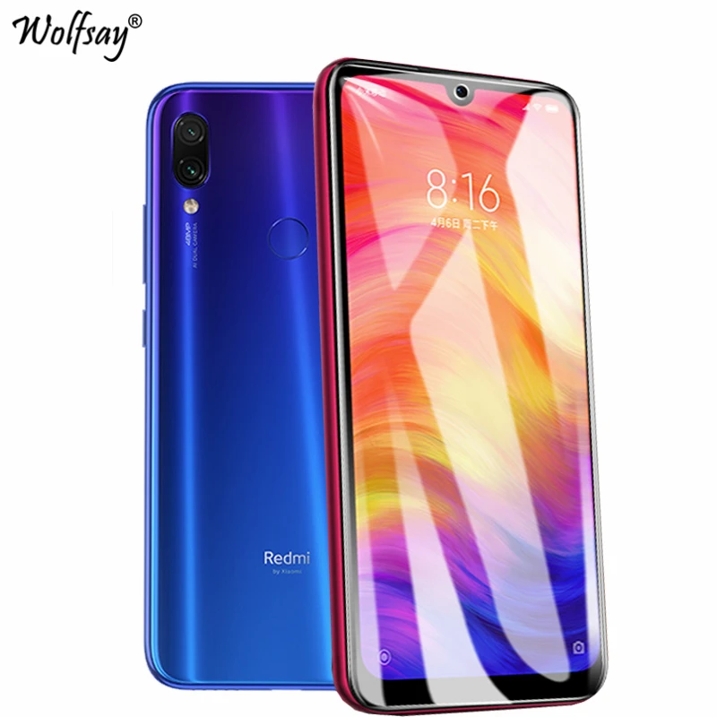 Полностью клеевое стекло для Xiaomi Redmi Note 7 защита экрана закаленное полноэкранная