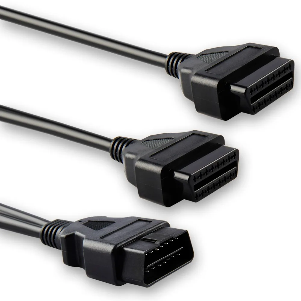 Лучшее качество OBD2 16 контактный кабель удлинитель сплиттер Мужской Двойной