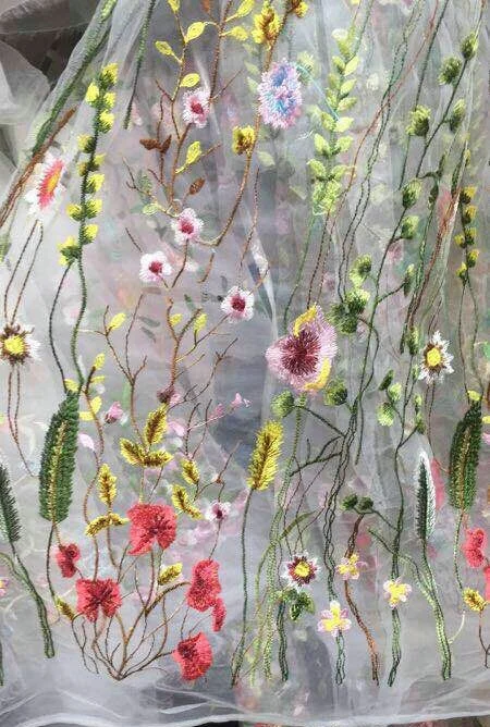 

Latest Embroidered graceful flower plants Fashion Tulle Fabric JC0 Free shipping and cheap price African French Lace Fabric