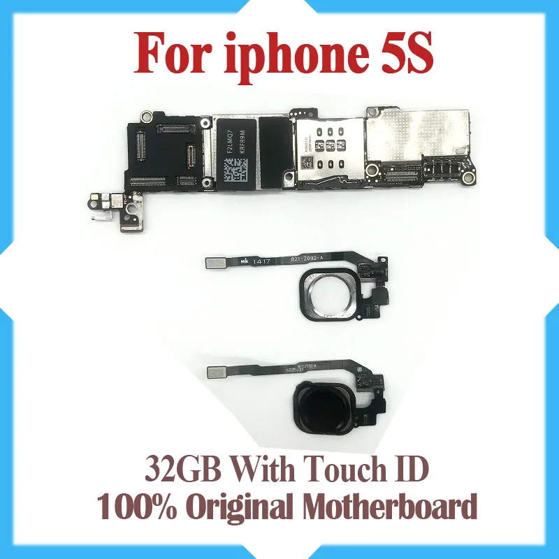 Материнская плата для iPhone 5S 32 ГБ с распознаванием отпечатков пальцев 100% оригинал
