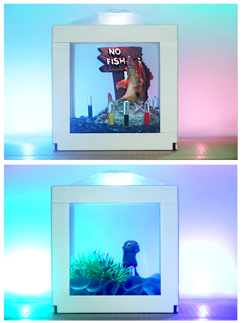 Аквариумные мини-прозрачные светодиодный аквариумные рыбки Betta, украшение аквариума, черный, красный, белый цвет, украшение для рабочего стола