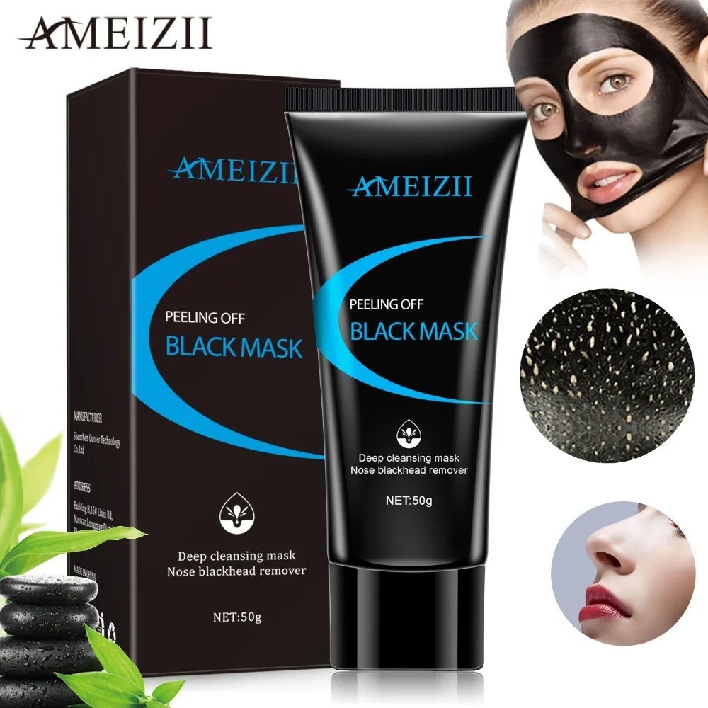 AMEIZII маска для лица с углем бамбука ухода за кожей глубокое очищение носа черная