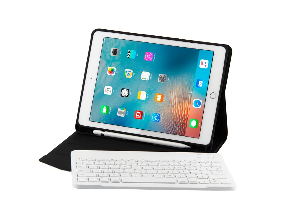 Тонкий съемный русский беспроводной bluetooth держатель для клавиатуры чехол Apple iPad 9