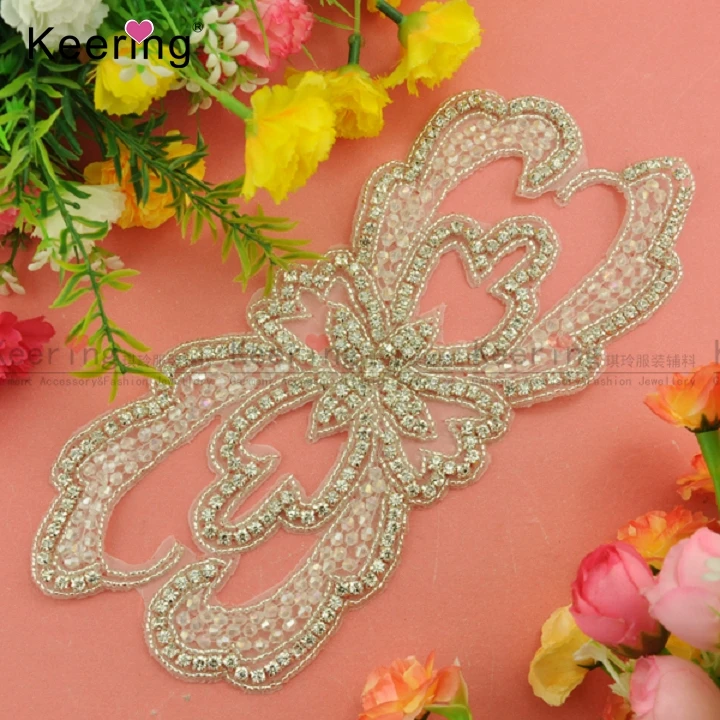 

Elegant Style Glass Beads Rhinestone Crystal Applique WRA-761