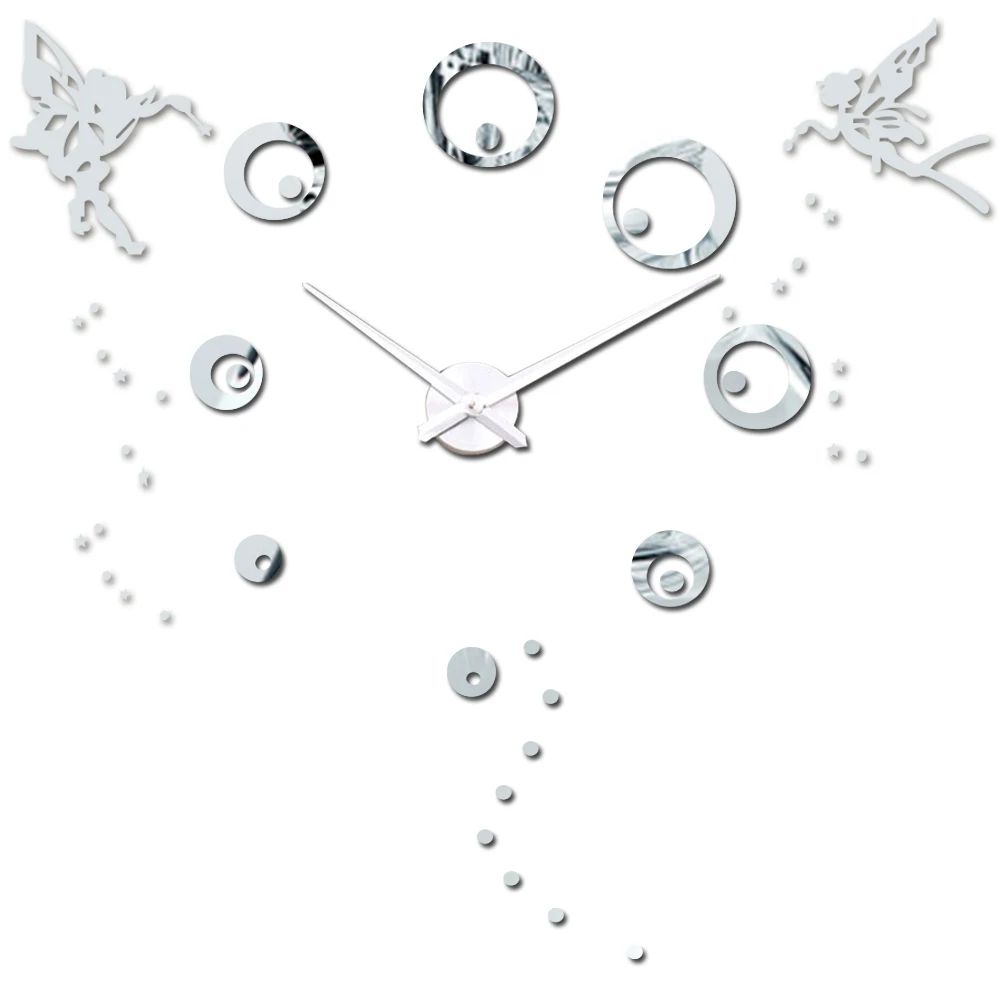 Большие настенные часы с ангелом большие декоративные для гостиной акриловые 3D