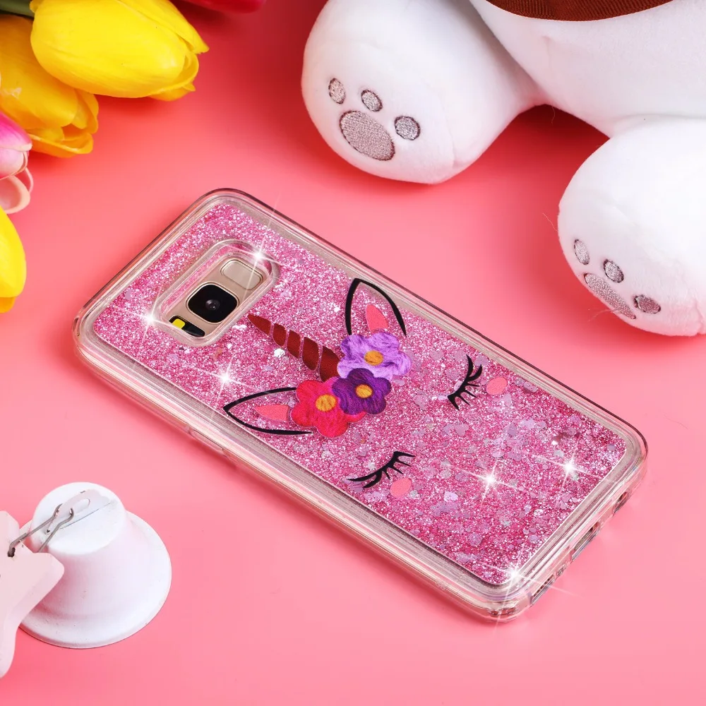 Для Samsung S6 S7 Edge динамический чехол Жидкий для Galaxy S8 plus зыбучий песок S9 Plus Блестки