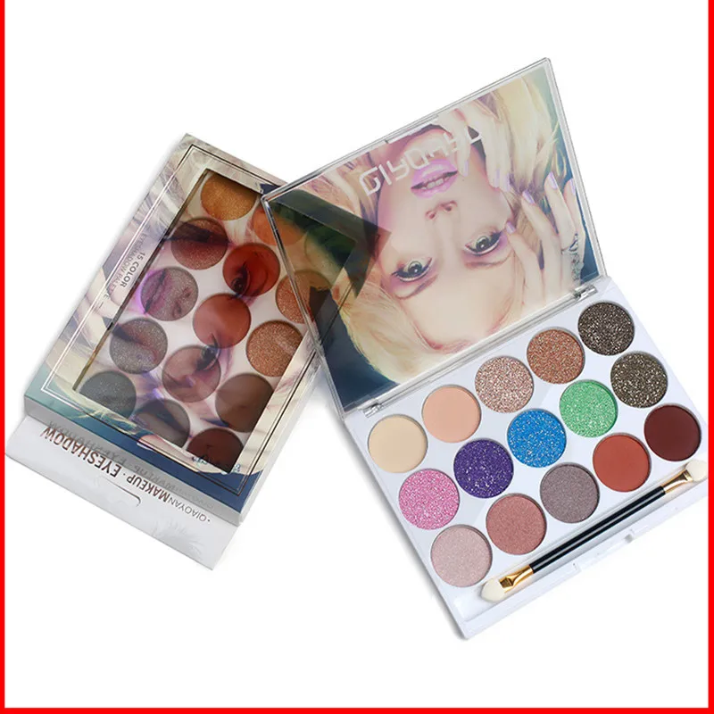 15-color eye shadow make-up plate color pearlescent micro-flash matte lazy теплый цвет холодный поднос для макияжа