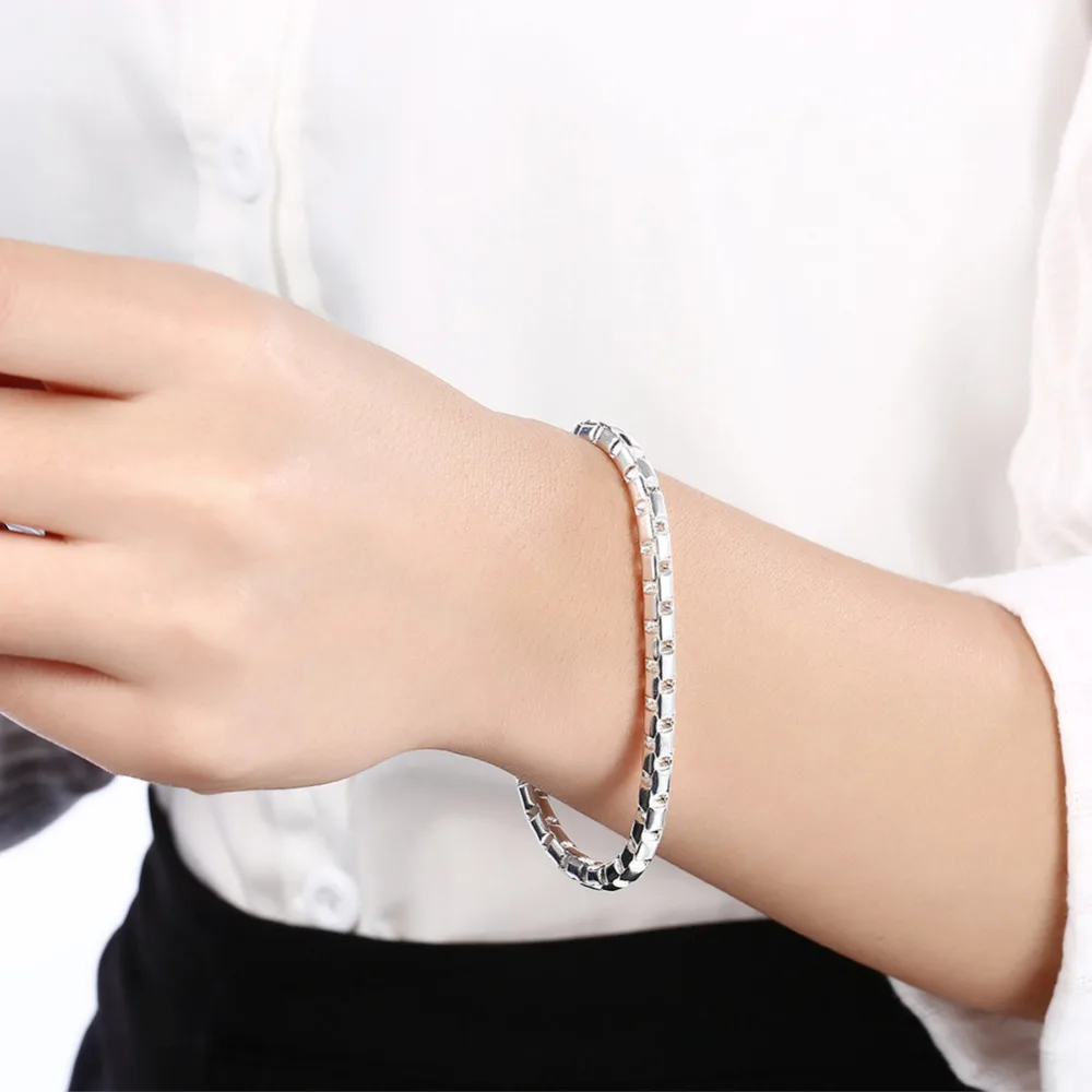 Оптовая продажа! Ювелирные изделия из серебра 925 пробы 4 мм широкая круглая