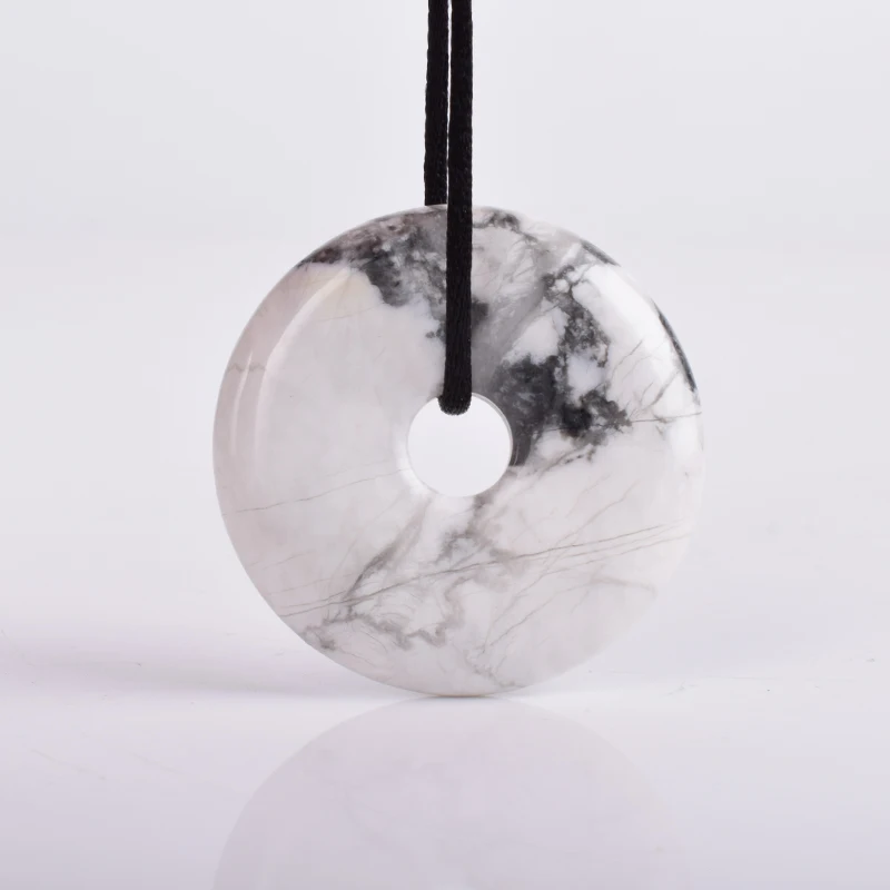 Подвеска в виде пончика из натурального камня белая подвеска чакры Howlite