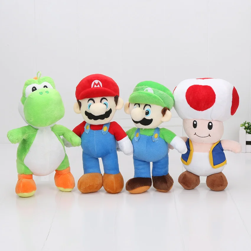 

4Pcs/set 25cm Super Mushroom Yoshi Plush Toys Soft Stuffed Animals Toy Doll