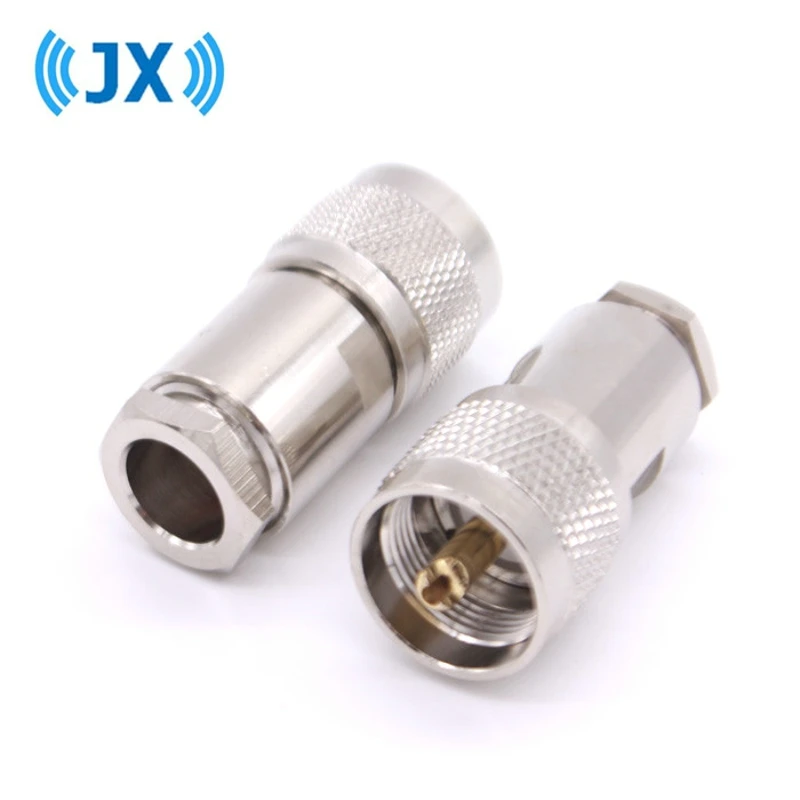 

JX Wholesale 5PCS UHF Plug 5 times twist-on PL259 male Clamp connector Clamp for RG8 7D-FB LMR400 cable free shipping