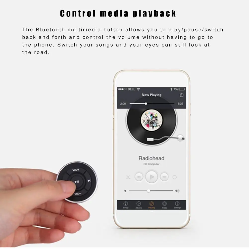 Беспроводной автомобильный пульт дистанционного управления Bluetooth 4,0 Универсальный телефон автомобильный комплект Рулевое колесо Пульт дистанционного управления приемник для IOS Android