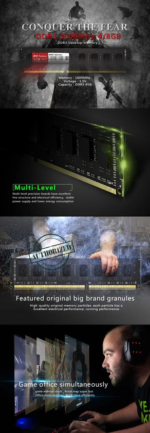 Оперативная память 4 ГБ/8 ГБ ddr3 Ram 1600 МГц настольная память 1,5 в NON-ECC 12800 Мб/с 240pin пожизненная гарантия Одиночная Память DIMM eeinno