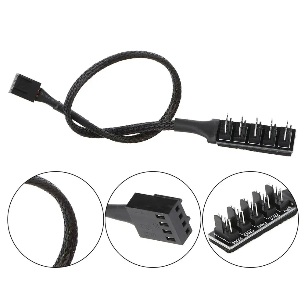 От 1 до 5 4-контактный Molex TX4 PWM разветвитель вентилятора охлаждения процессора