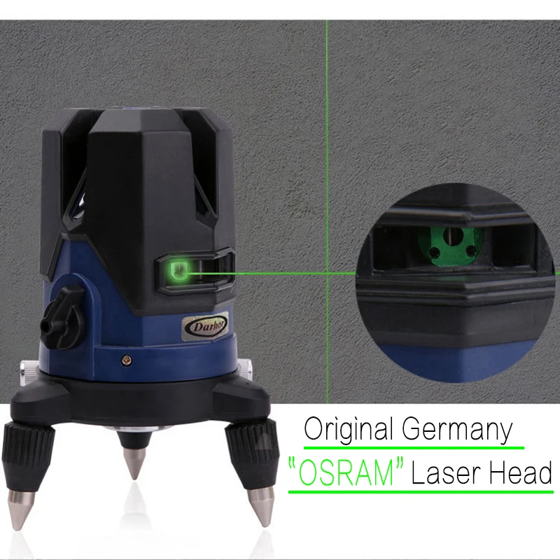 DARHOR 520nm зеленый лазерный уровень 2 линии 360 градусов роторный лазер Nivel Крест