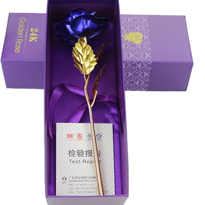 Покрытый 24 каратным золотом цветок розы искусственный свадебные принадлежности