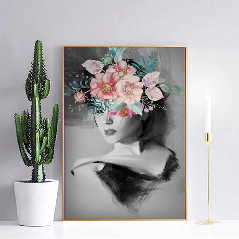 Nordic Decoration Home Poster Minimalist Modern Illustration Creative Beauty Flower Painting Modular Canvas Art Wall Pictures | Дом и сад