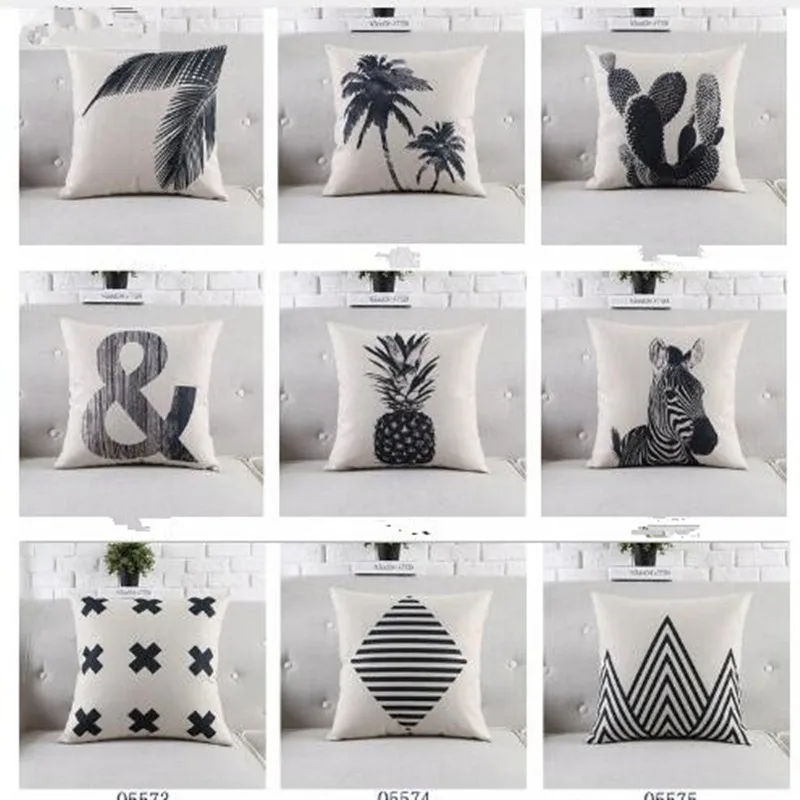 

Cushion Tropical throw pillows pineapple decorative pillows cover black white decorative pillows for sofa