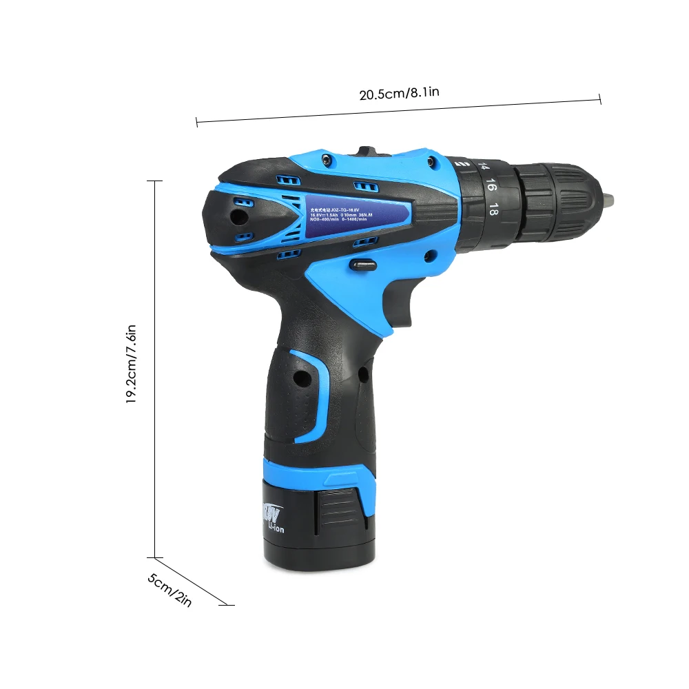meterk 16.8V Lithium-Ion Two-speed Multi-functional Electric Cordless Drill Rechargeable Screwdriver with LED Light | Инструменты