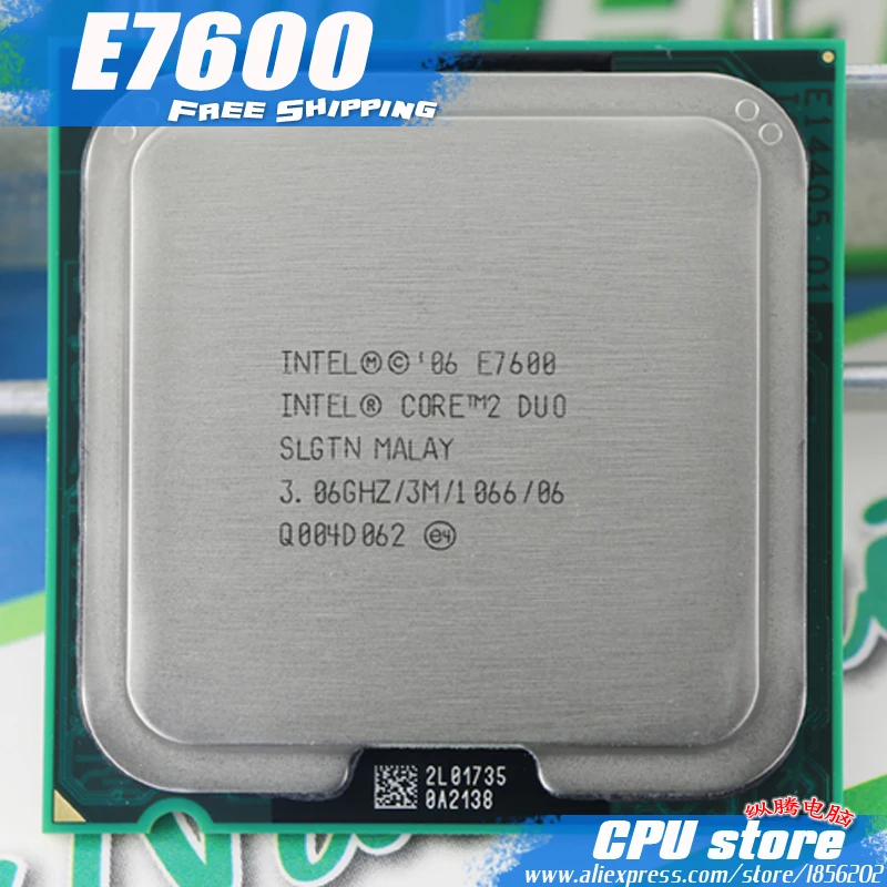 Процессор Intel Core 2 Duo E7600 CPU (3 0 ГГц/3 м/1066 ГГц) Socket 775 бесплатная доставка|socket 478