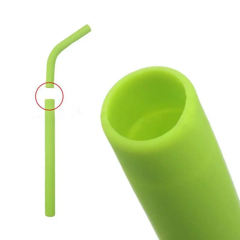 Силиконовая солома портативная многоразовая моющаяся Пищевая силиконовая согнутая твердая солома с коробкой длиной 11 см многоразовая соломинка