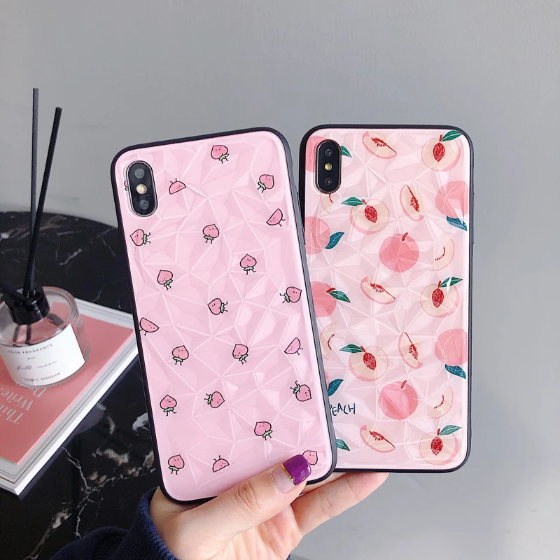 GYPHCA Алмазный розовый персиковый чехол для телефона iPhone 6 6s 7 8 Plus X XR XS Max Роскошный