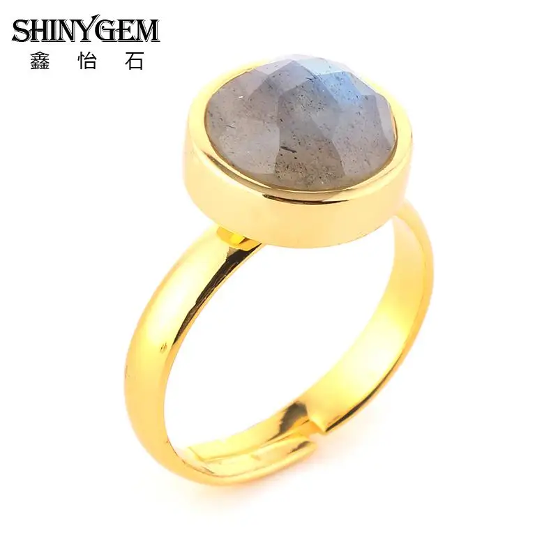 ShinyGem 10 мм позолоченные Регулируемые винтажные бриллиантовые серые драгоценные