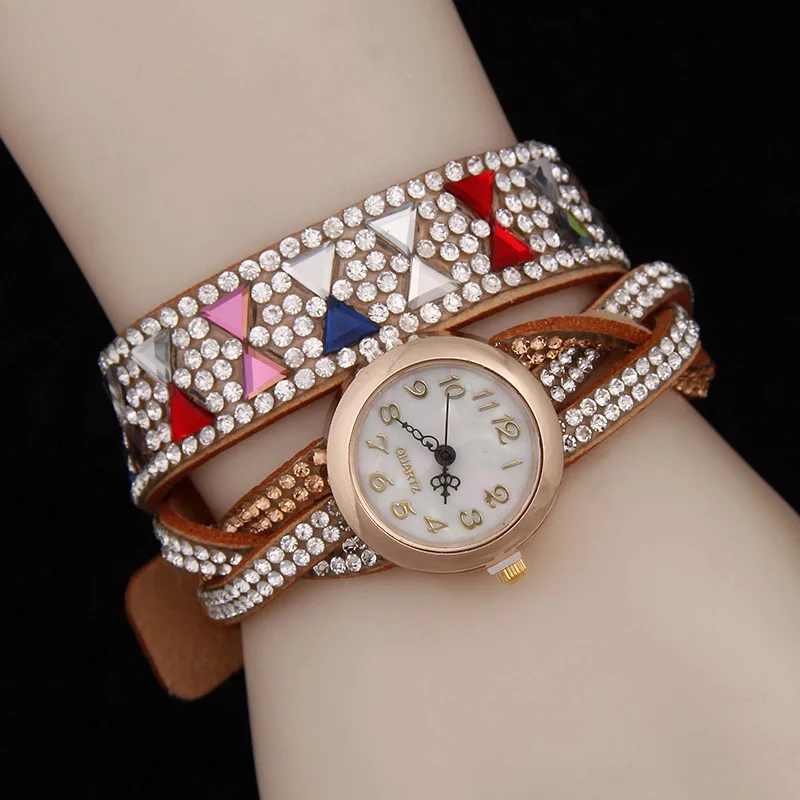 Мода роскоши Моды Случайные кварц Уникальный sloggi алмазный женские часы обмотки