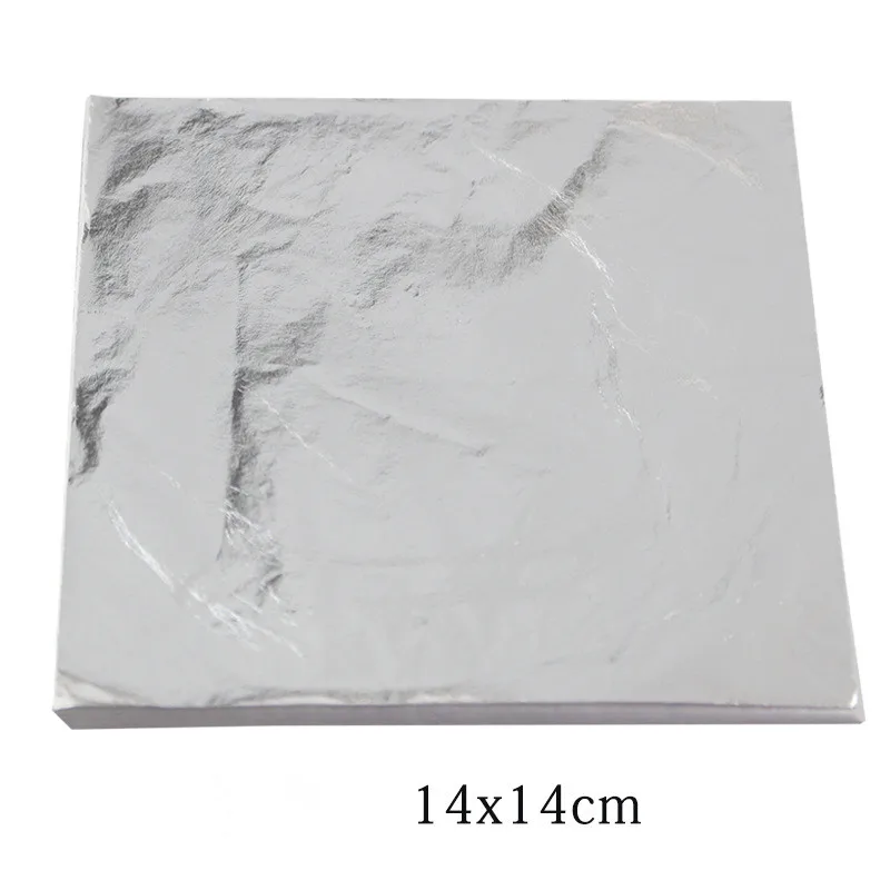 100pcs 100 шт, новинка, 14x14 см, крафт-бумага для творчества, имитация золотого, серебряного, медного листа, листы, бумага из фольги для золочения, поделки своими руками, украшения - Цвет: 100pcs