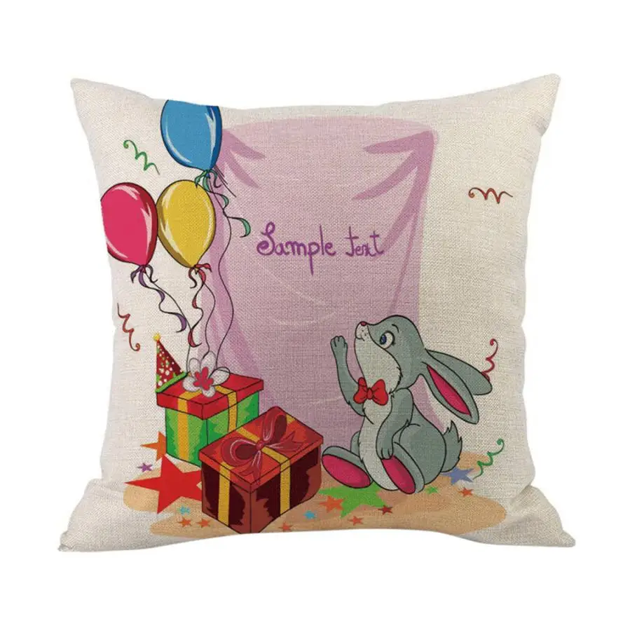 cushion cover C Пасхальный хлопковый квадратный Чехол на подушку, пасхальное яйцо, кролик, Наволочка на талию, наволочка 45x45 см, домашний декор 2O0126 - Цвет: cushion cover C