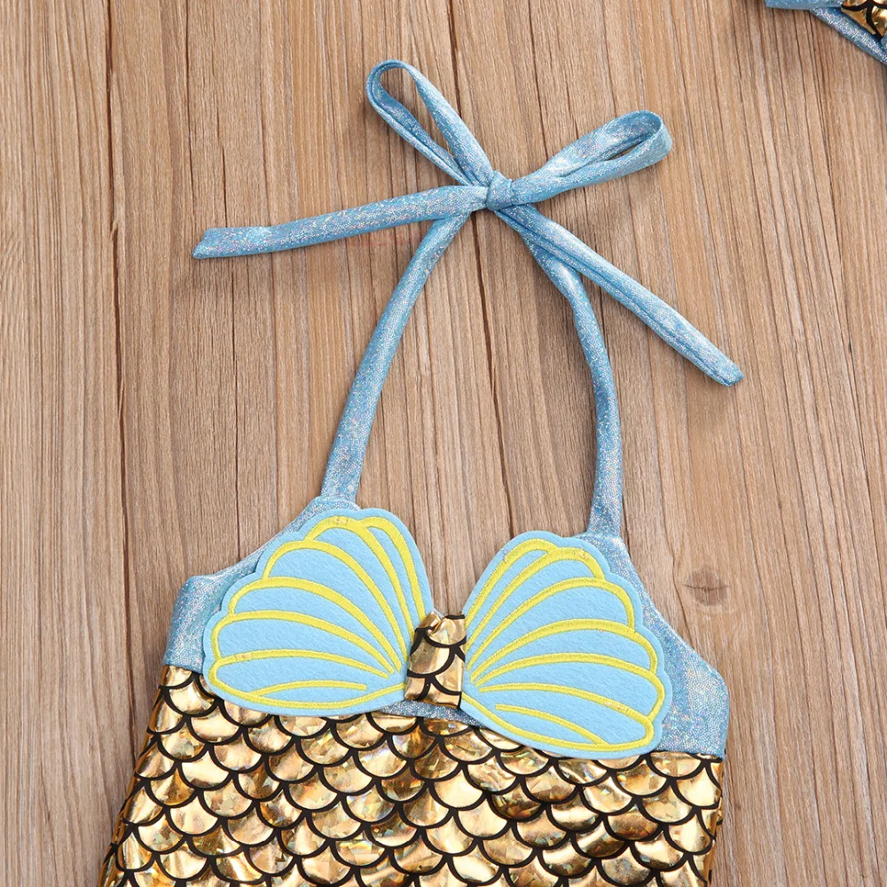 Очаровательный новый купальник бикини для маленьких девочек купальный костюм