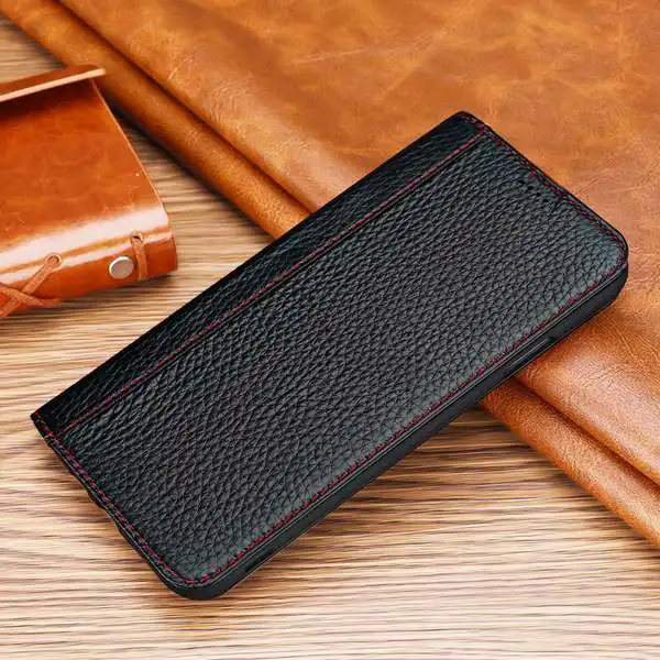 black Роскошный чехол из натуральной кожи для iphone XS Max для iphone X XS XR чехол из натуральной кожи для Apple 7 Plus 8 Plus полная защита флип - Цвет: black