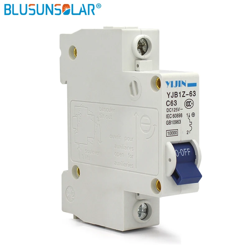 5 шт./лот лидер продаж 1P 63a DC125V Автоматический выключатель MCB для PV Солнечной pv