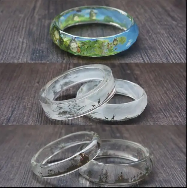 Прозрачный материал с чернилами в виде замка ведьмы для изготовления ювелирных