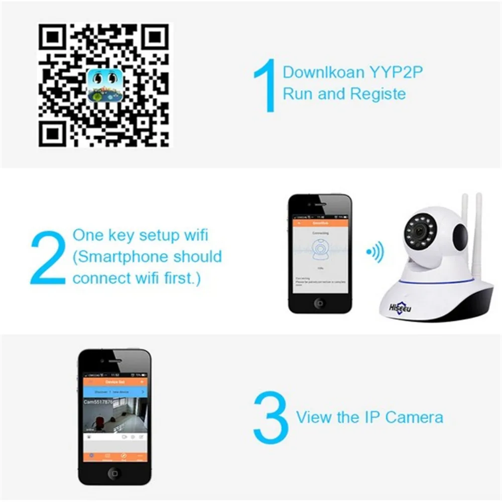 Hiseeu 1080P камера ночного видения CCTV Camaras De Seguridad HD видеоняня Мини Wifi эндоскоп