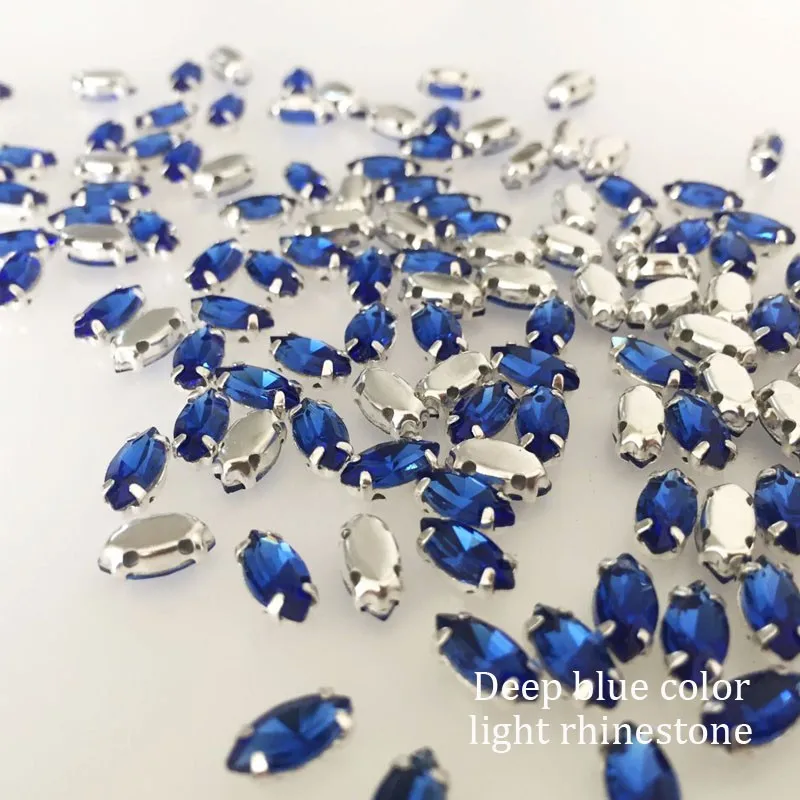 4x8mm 50pcs/lot Opal Horse Eye Crystal glass Sew On Rhinestone with Claw apply to Clothing Decoration | Дом и сад