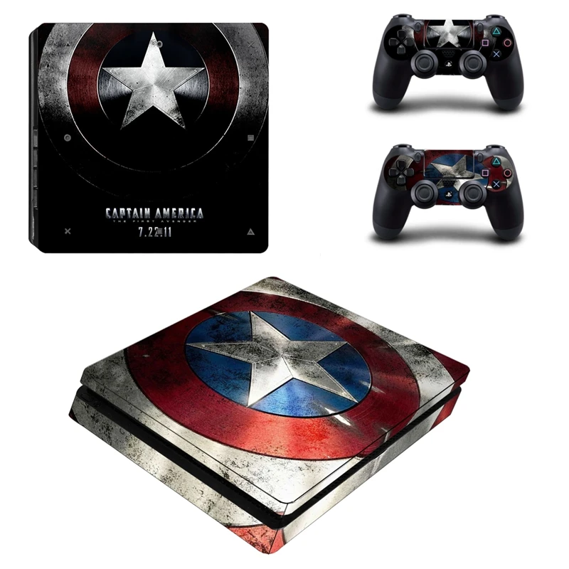Модный чехол-наклейка для игровой консоли Captain America Play Station 4 Slim контроллер PS4