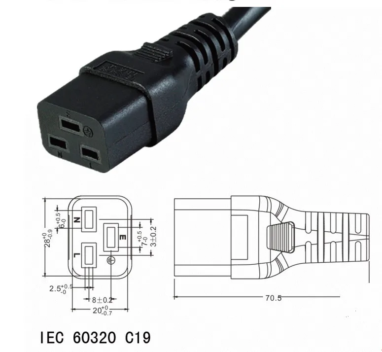 Фото C19-C20 IEC320 C20 штепсельная вилка к C19 Женский Удлинительный Кабель питания Шнур C19-C20 IEC320 C20 штепсельная вилка к C19 Женский Удлинительный Кабель питания Шнур