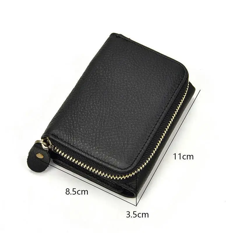 Johnature 2020 New Genuine Leather Casual Tri fold Short Men Womens Wallets And Purses Multi card position Cowhide Small Wallet|Мужские