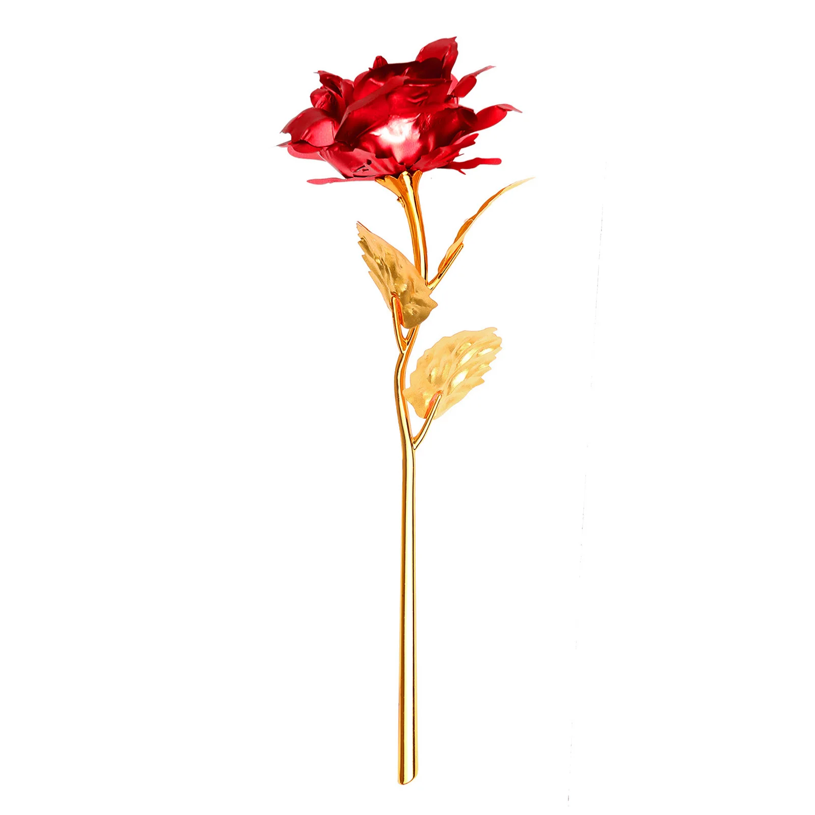 Red 24K фольга покрытая розовым золотом, розовое свадебное украшение, цветок, подарок на день Святого Валентина, Роза любви, искусственный подарок на день Святого Валентина - Цвет: Red