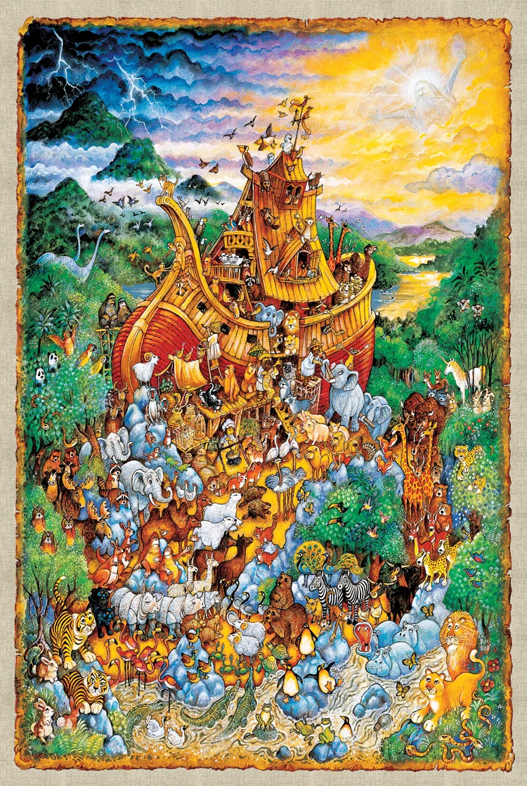 Noahs Ark MOMEMO Noah's Ark Puzzle, 1000 деталей, деревянные головоломки для взрослых, 1000 деталей, головоломки для сборки, игрушки для детей, развивающие подарки - Цвет: Noahs Ark